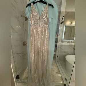 Gianni Bini Silver and Gold Sequin Dress